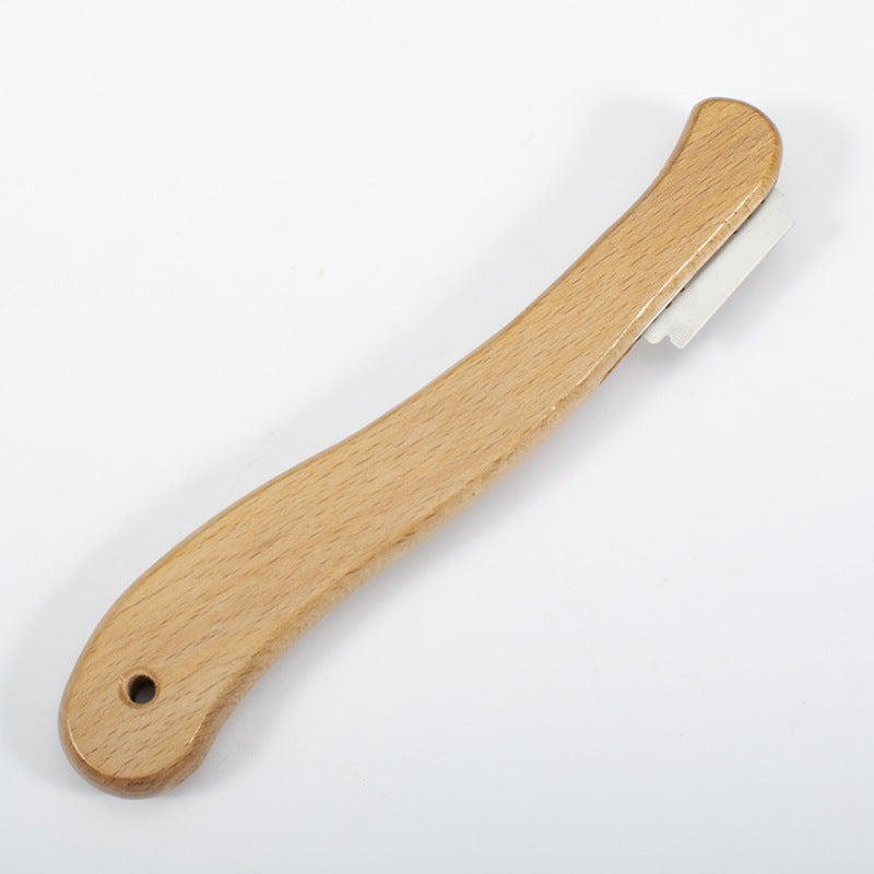 Bread cutter with wooden handle