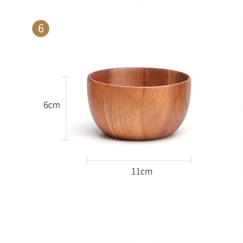 Large And Small Wooden Rice Bowl