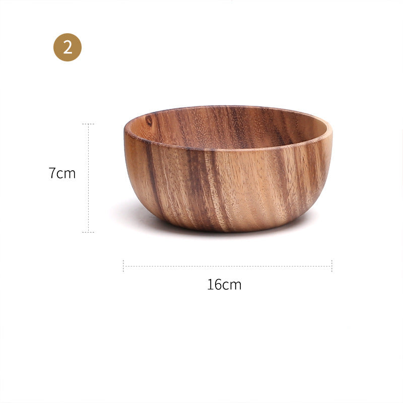 Large And Small Wooden Rice Bowl