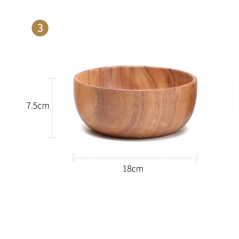 Large And Small Wooden Rice Bowl