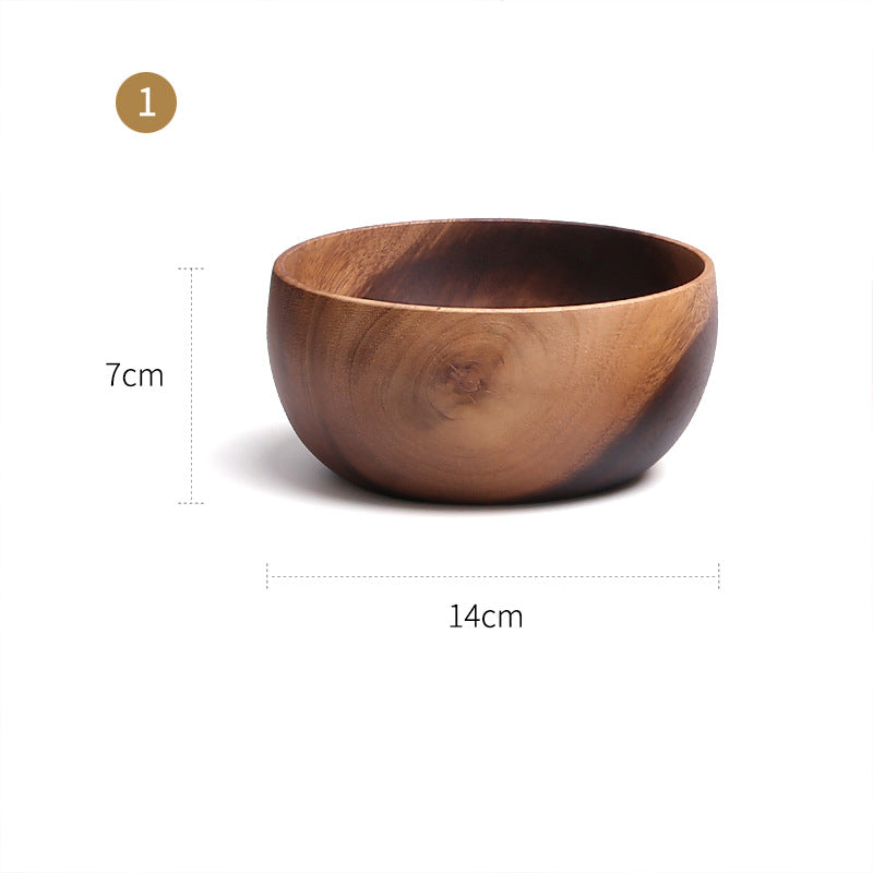 Large And Small Wooden Rice Bowl